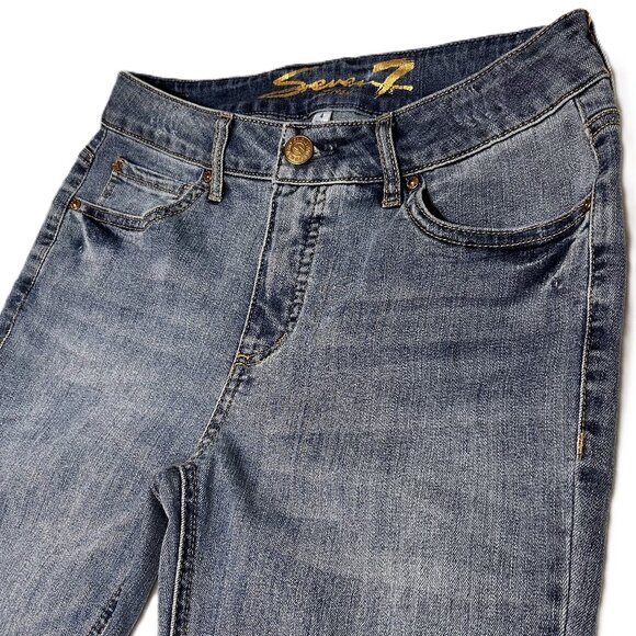 7 For All Mankind Jeans Women's Size 4 Weekend Slim Fit Raw Hem High Rise - Picture 4 of 16